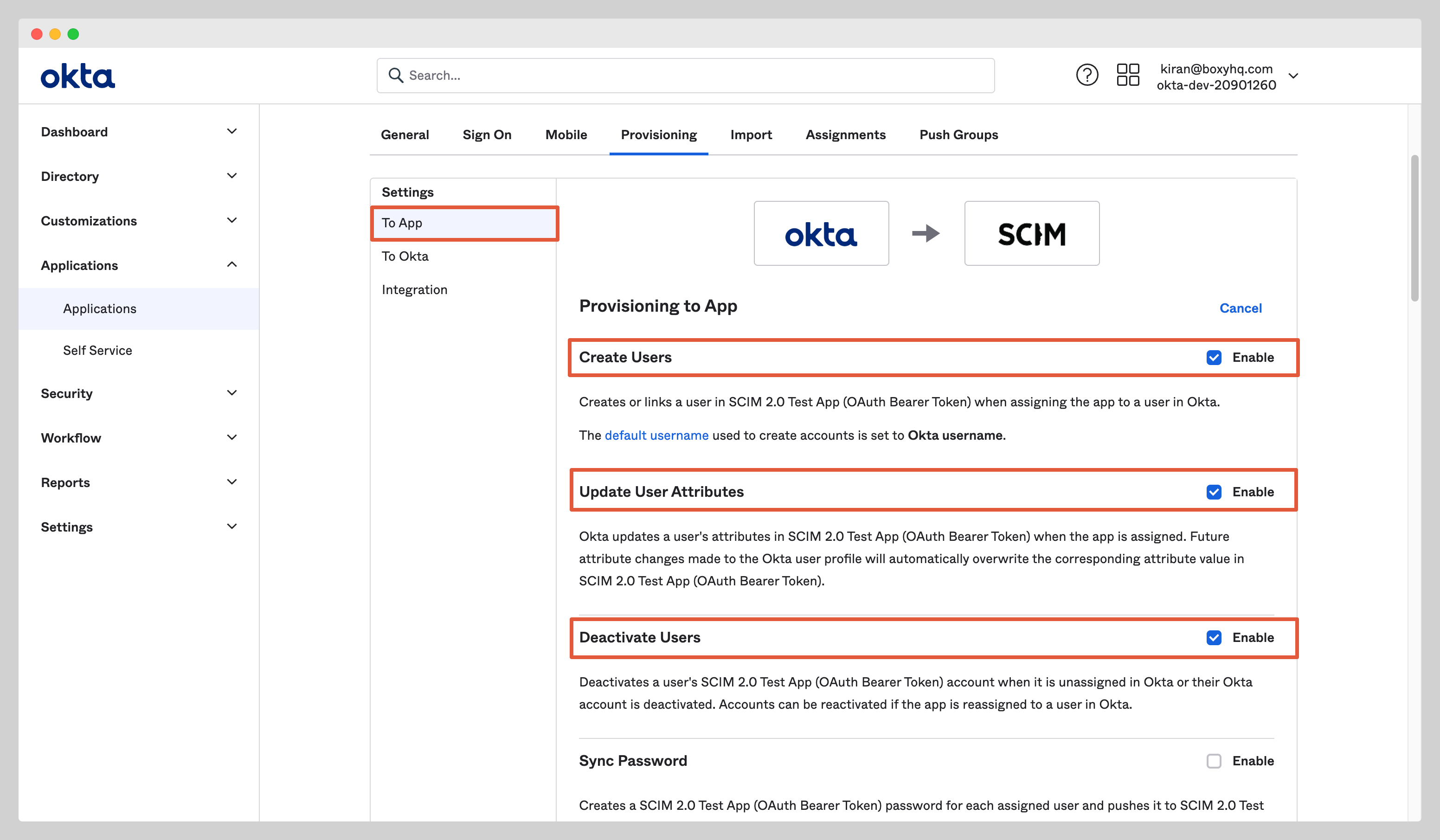 Okta SCIM Step 7